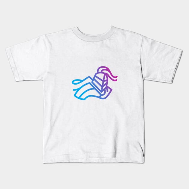 monoline knight Kids T-Shirt by Aksa Inov